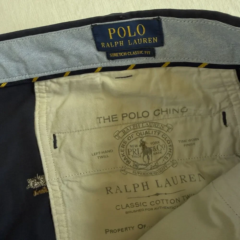 Polo Ralph Lauren Embroidered Flag Shorts 40 X 9 Navy Blue Classic Preppy